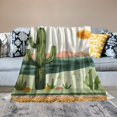 thumbnail image 2 of JRXY Flannel Fleece Blanket Cactus in the Desert Anti-Pilling Soft Cozy Lightweight Durable White, 2 of 6