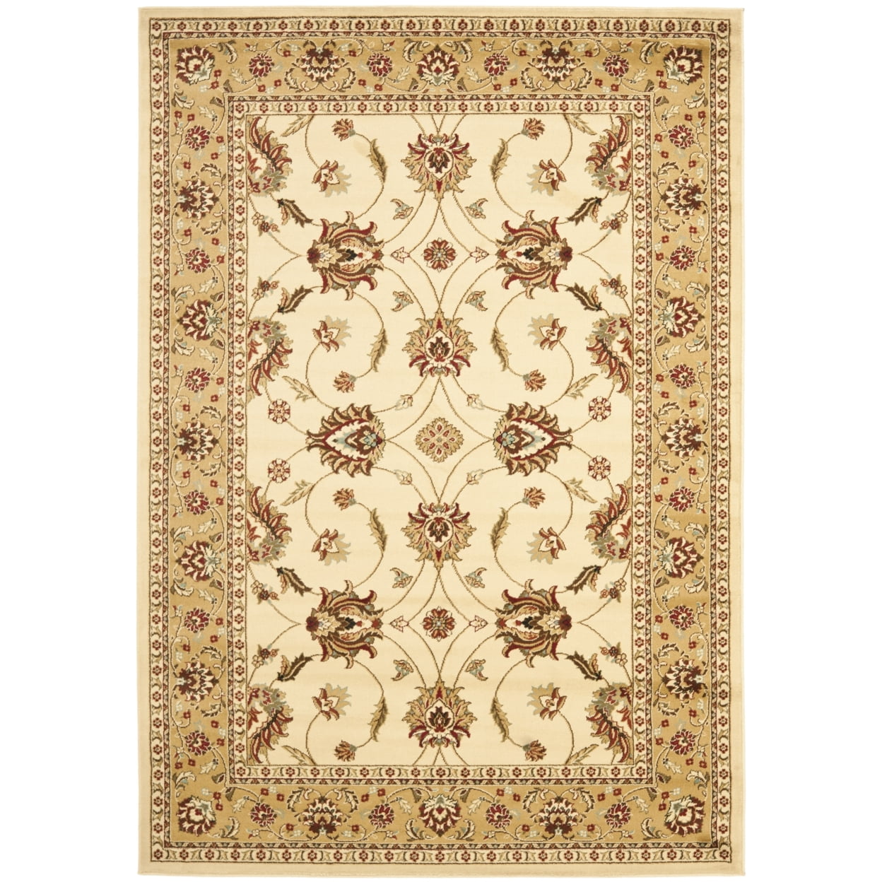 SAFAVIEH Lyndhurst Miah Floral Border Area Rug, Ivory/Beige, 3'3" x 5'3"