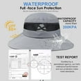 thumbnail image 2 of Waterproof Bucket Sun Hat for Women Wide Brim Breathable Mesh UPF50+ Safari Hat Criss Cross Ponytail Hole Outdoor Rain Hat, 2 of 6