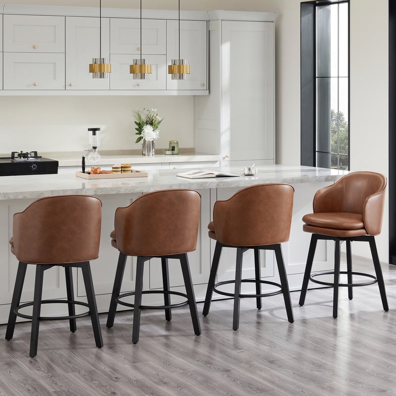 CHITA Modern Swivel Counter Height Bar Stools with Arm Set of 3
