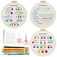 thumbnail image 1 of Embroidery Starter Kit for Beginners Adults Colorful Patterns Embroidery Stitch Kit DIY Embroidery Stitch Practice Kit with Embroidery Hoop Scissors Threading Tool and Thread Remover for, 1 of 10