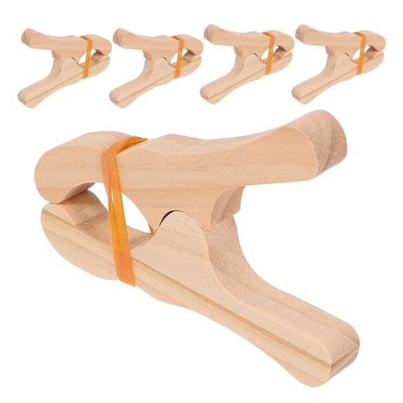 Raindrops Wooden Clamp Fort Clips Beige 5 Pieces for Creative Building Games and Craft Projects
