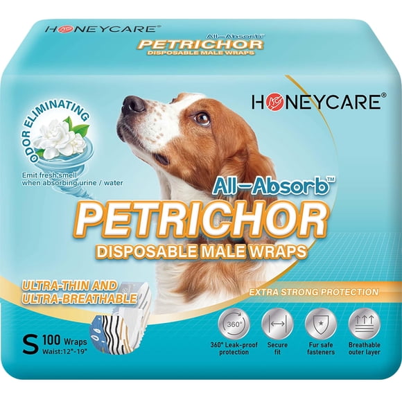 Pañal para perros HONEY CARE All Absorb Petrichor para hombre, desechable