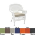 thumbnail image 2 of Jeco White Wicker Chair with Cushion Brown, 2 of 5
