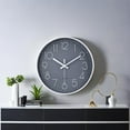thumbnail image 6 of Oumers 12” Quartz Modern Silent Non-Ticking Gray Round Wall Clock with 3D White Numbers, 6 of 6