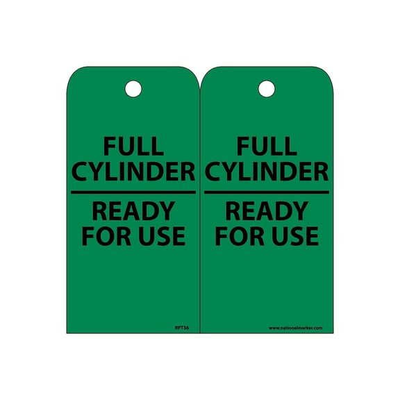 National Marker Accident Prevention Tags; Full Cylinder Ready For Use 6" x 3" Unrip Vinyl 25/Pack