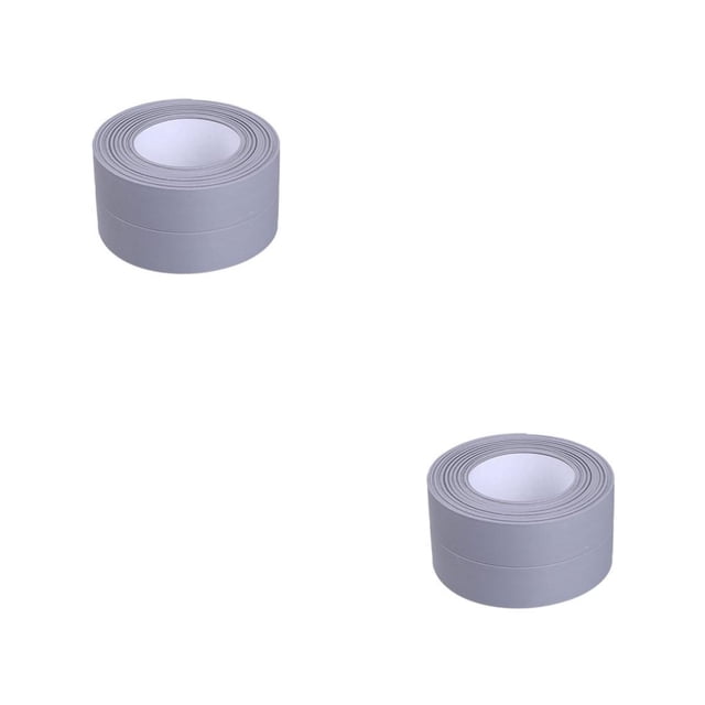 Kearding Tiras de sellado Adhesivo de pared de PVC Cinta autoadhesiva antimoho Esquina de baño Ducha Fregadero de cocina 3,2 m * 3,8 cm 3.2 m * 3.8 cm gris 2piezas