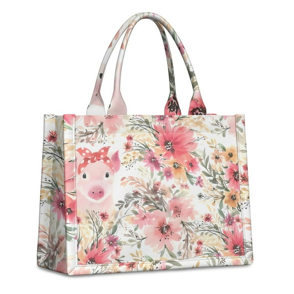 Large Capacity Tote Bag,Pioneer Flower Floral Print Pattern Handbag Fashion Luxury Tote Bag,15.7"x13"x 5.1" Inches,Laptop Compatible