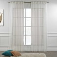 thumbnail image 1 of 3S Brother's Cream Lace Sheers Extra Long Floral Style Curtains Set of 2 Panels Rod Pocket & Back Tab Home Décor Window Custom Made Drapes 10-30 Ft. Long -Made in Turkey Each Panel (52"W x 228"L), 1 of 6