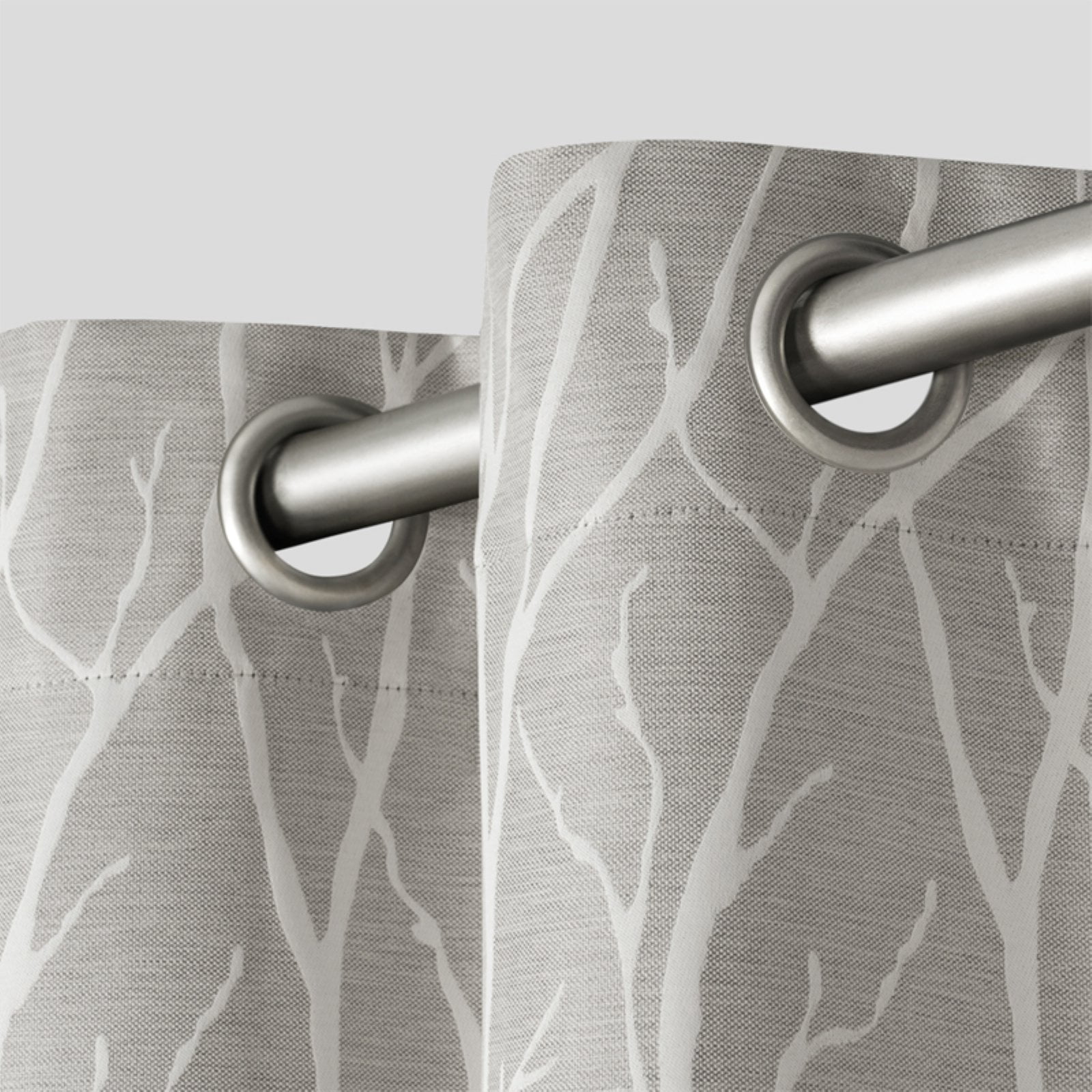 Exclusive Home Forest Hill Woven Room Darkening Blackout Grommet Top Curtain Panel Pair, 52"x108", Natural