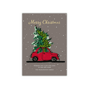 Personalized Holiday Card - Traveling Tree - 5 x 7 Flat