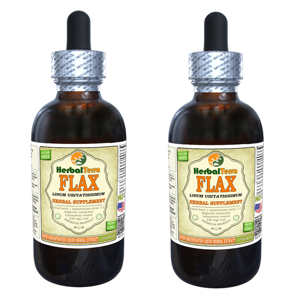 Flax (Linum Usitatissimum) Tincture, Organic Dried Seeds Liquid Extract