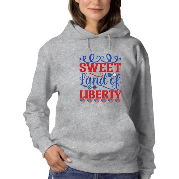 Sweet Land Of Liberty Banner Hoodie Women -Image by Shutterstock, Female Medium