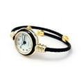 thumbnail image 2 of black gold geneva cable band women's small size bangle watch, 2 of 2