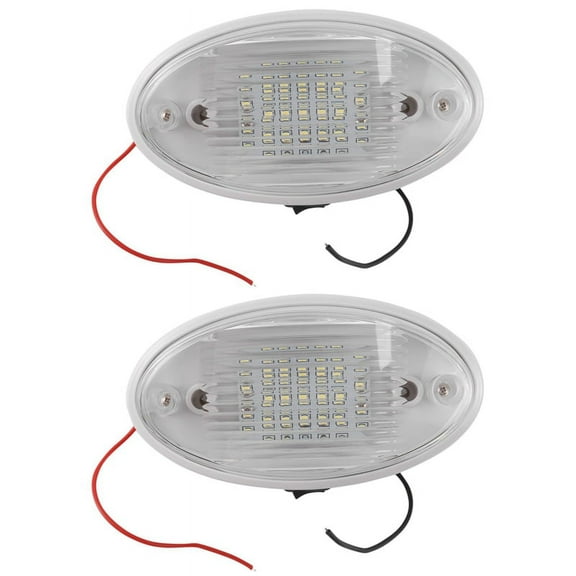 2X 12V LED Light with Switch Caravan Boat Awning Annex Tunnel Boot White