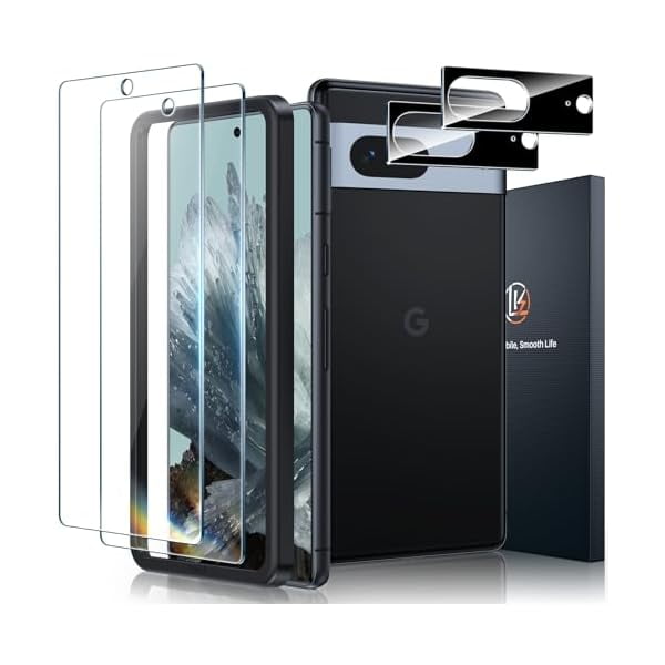xixishop 2+2 Pack Screen Protector for Google Pixel 8, 2pcs Tempered Glass Screen Protector & 2pcs Camera Lens Protector for Pixel 8, HD Screen, Anti- Scratch, Easy Installation