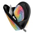 thumbnail image 4 of Portable Bags Clutch Pouch Zipper Smooth Built-In Compartment For Travel Vacation Business Camping Gray Tie-Dye Background Rainbow Colors_3, 4 of 7