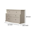 thumbnail image 5 of Stav Wide Dresser Chest with 6 Drawers, Plank Style, White Solid Wood, 5 of 5