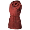 thumbnail image 3 of MixMatchy Women's Hooded Adjustable Drawstring Utility Pocket Anorak Jacket Vest, 3 of 4