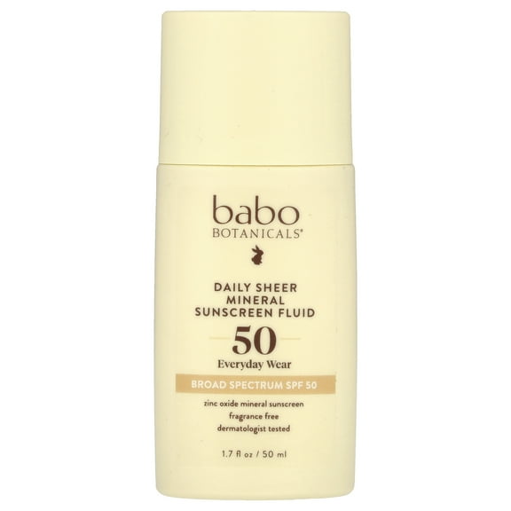 Babo Botanicals Daily Sheer Mineral Sunscreen Fluid SPF 50 , 1.7 oz Sunscreen