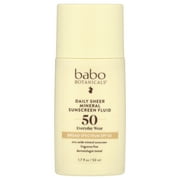 Babo Botanicals Daily Sheer Mineral Sunscreen Fluid SPF 50 , 1.7 oz Sunscreen