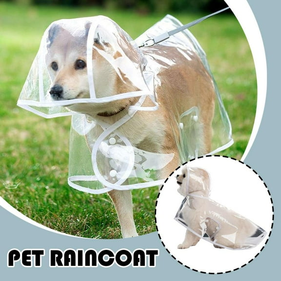 FurNest Pet Dog Raincoat Hooded Puppy Rain-* Coat Clear Waterproof