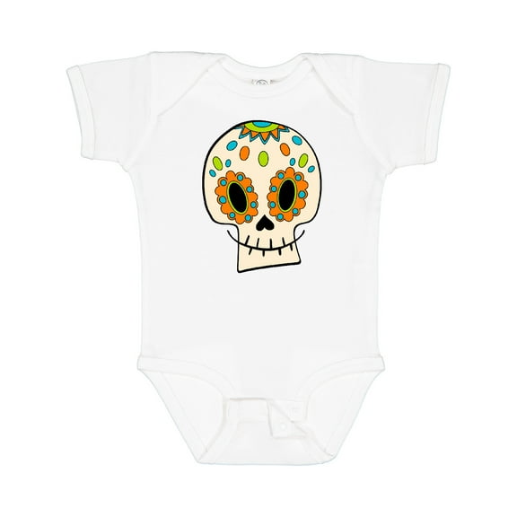 Inktastic Smiling Sugar Skull for Day of the Dead Boys or Girls Baby Bodysuit