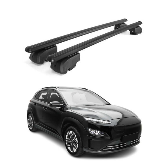 Lockable Roof Rack Cross Bars Luggage Carrier for Hyundai Kona 2018-2023 Black