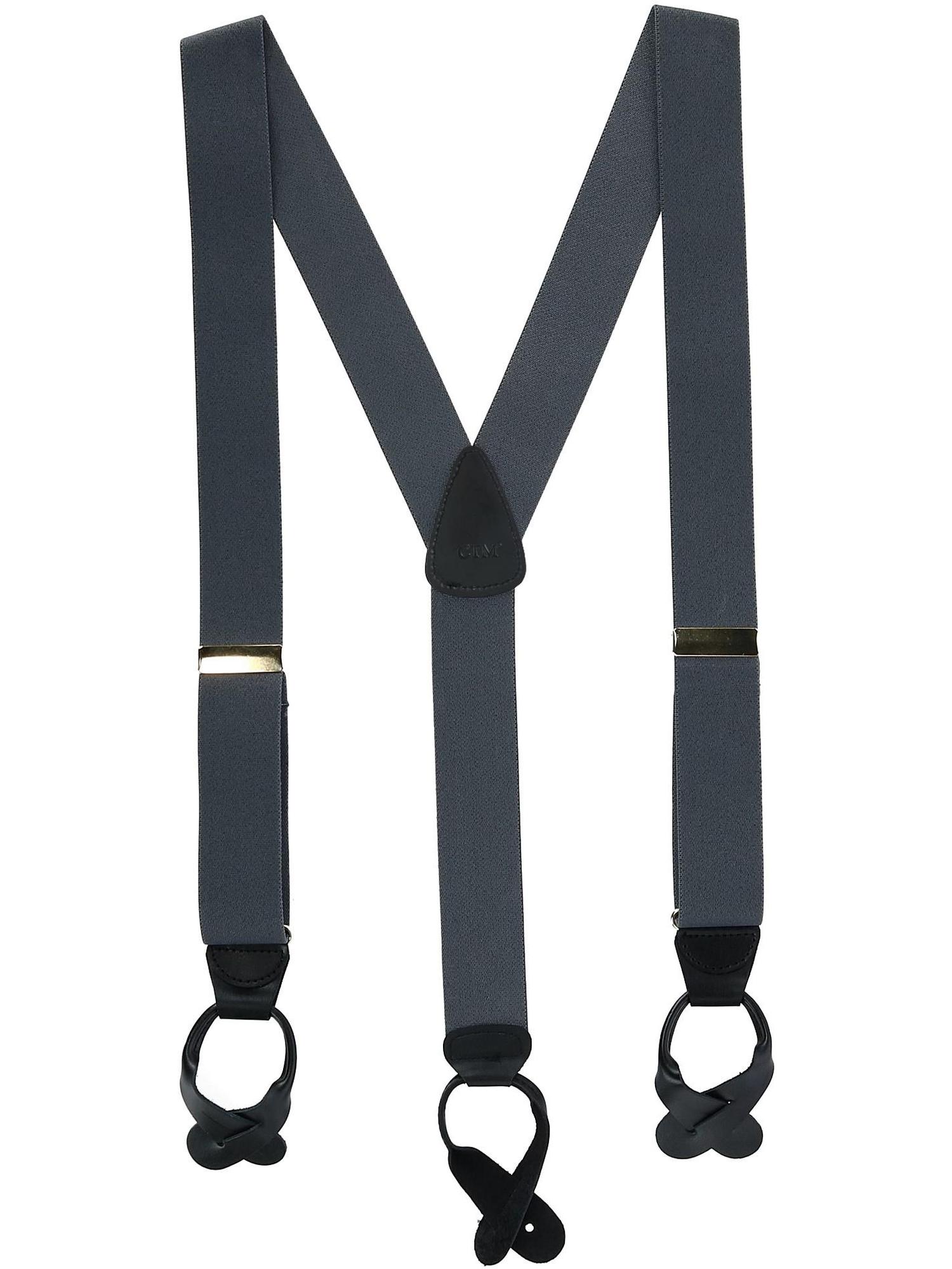 CTM Size one size Men's Elastic Button End Suspenders