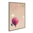 thumbnail image 2 of Kate and Laurel Sylvie A Little Patience Framed Canvas Wall Art by Caroline Mint, 23x33 Gray, Whimsical Hot Air Balloon Art for Wall, 2 of 8