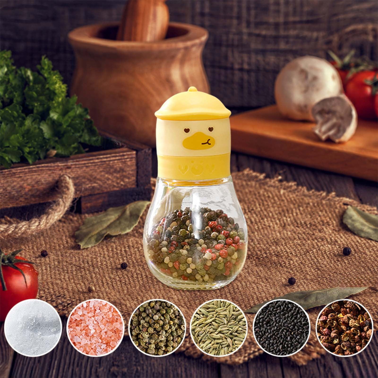 Lunxisen 2 Pcs Pepper Grinder Manual Salt and Pepper Mill Set Kitchen Seasoning Bottle Adjustable Coarseness Fresh Grinding Spice Shaker(180ml)