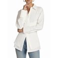 thumbnail image 3 of Women Fitted Button Down Shirt Cinched Waist Tops Long Sleeve Wrap Blouse Stylish Dressy Casual Outfit White S, 3 of 10