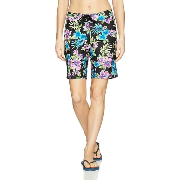 Kanu Surf Women's Oceanside UPF 50 Active Swim Board Short (Reg & Plus Sizes) 14 Katya Black/Blue