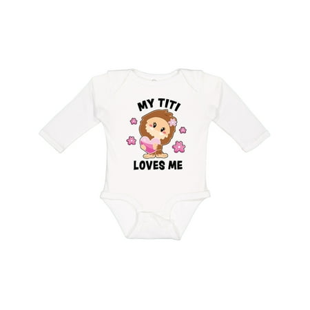 

Inktastic My Titi Loves Me with Bigfoot Gift Baby Girl Long Sleeve Bodysuit