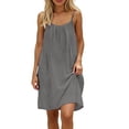 thumbnail image 4 of Admvng Women's Casual Backless Dress Sleeveless Spaghetti Strap Summer Everyday Dresses, 4 of 7