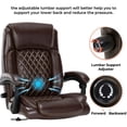 thumbnail image 3 of Big and Tall 500LBS Office Chair, Adjustable Lumbar Support Heavy Duty, Metal Base Quiet Rubber Wheels High Back, Large Executive Computer Desk Swivel Chair, Ergonomic Design for Back Pain, Black, 3 of 7