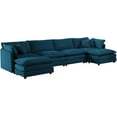 thumbnail image 3 of U-Shaped Oversized Sectional Sofa Modern Deep Seat Reversible Chaises Sofa&Couch with Movable Ottomans and 6 Pillows, Modular Sleeper Upholstered Couch for Living Room, Apartment, Studio, Office, 3 of 10
