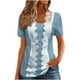 thumbnail image 3 of Sudaderas con capucha para mujer,Camisa informal de manga corta con botones para mujer, cuello en V, mezcla de poliéster y elastano suave, corte holgado para uso diario, sopatenor, 3 of 9