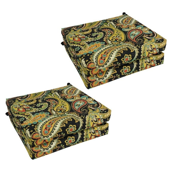 Blazing Needles 20-inch by 19-inch Patterned Outdoor Spun Polyester Chair Cushions (Set of 4)