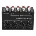 thumbnail image 4 of Stereo Mixer, Audio Mixers -12dB Maximum Gain 4 Channel Black  For Mixing, 4 of 8