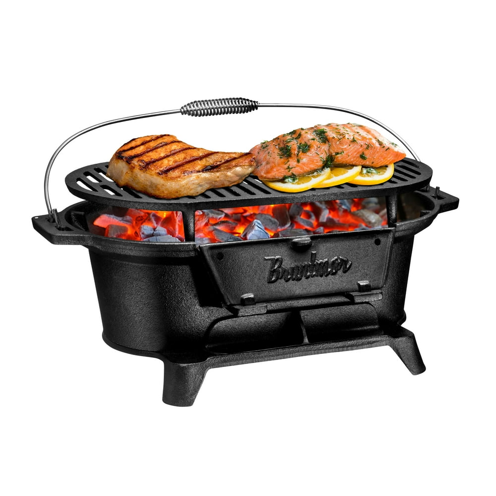 Bruntmor Cast Iron Charcoal BBQ Grill