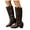 Brown, variant on Brown Fall Boots for Women Studded Pointed Toe Knee High Booties Chunky Heel Leather Western Cowoy Boots