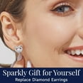 thumbnail image 3 of MomentWish 1Carat Moissanite Stud Earring, D Color VVS1 Simulated Diamond 925 Sterling Silver Double Hear Earrings, Gifts for Valentine's Day, 3 of 10