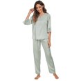 thumbnail image 2 of Unique Bargains Women's Satin Lounge with Pants Nightwear Pajama Sleepwear Sets, 2 of 5