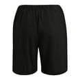 thumbnail image 3 of SOOMLON Men's Cargo Short Breathable Drawstring Beach Shorts Pocket Cotton Linen High Waist Loose Bandage Pants Knee Length Black M, 3 of 4
