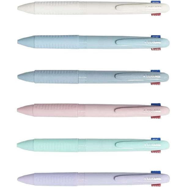RETON 6PCS Multicolor Ballpoint Pen, 4-in-1 Retractable Ink Pens