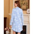 thumbnail image 4 of Ekouaer Nightgowns for Women Long Sleeve Sleepshirt Button Down Nightshirt Boyfriend Nightdress Sleepwear, 4 of 6