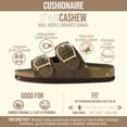 thumbnail image 3 of Cushionaire Cashew Slip On Genuine Suede Leather Womens Sandals - Braided Double-Strap Design with Adjustable Big Buckle | Sandals for Women, 3 of 32