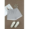 thumbnail image 4 of ABPHQTO Shorts de salón con puños y bolsillos laterales en la cintura gris para mujer, 4 of 5