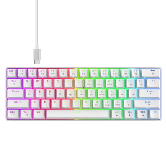 V900 Mechanical Gaming Keyboard 61 Keys Compact Design With RGB Backlight And Hot Swappable Red Switches Small Keypad